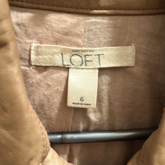 Ann Taylor loft camel color Leather jacket - Picture 2 of 10